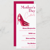 Rode Stilettos Moederdag Cocktails Menu (Voorkant / Achterkant)
