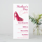 Rode Stilettos Moederdag Cocktails Menu (Staand voorkant)