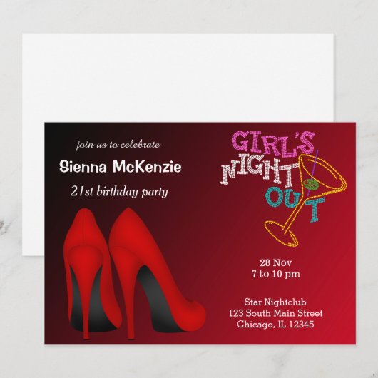 Rode Stilettos verjaardag Kaart (Voorkant / Achterkant)