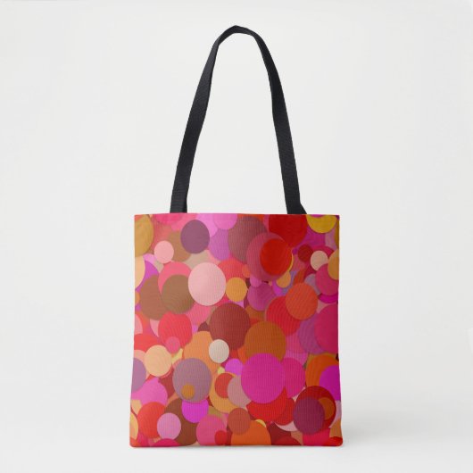 rode stip confetti canvas tas (Voorkant)