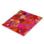 rode stip confetti keramische tegel tegeltje (Zijkant)