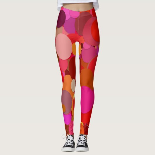rode stip confetti leggings (Voorkant)