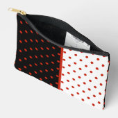 Rode stip patroon op zwart en wit etui (Open)
