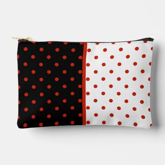Rode stip patroon op zwart en wit etui (Voorkant)
