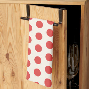 Rode Stip Retro Sfeer Theedoek