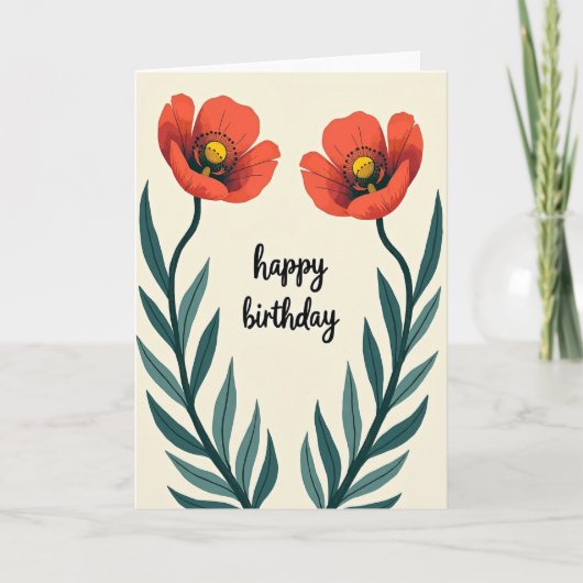 Rode Stipbloem Kaart (Voorkant)