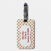 rode stippen bagagelabel (Achterkant verticaal)