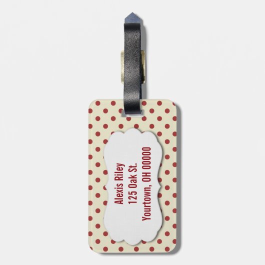 rode stippen bagagelabel (Achterkant verticaal)