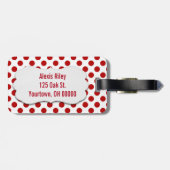 rode stippen bagagelabel (Achterkant horizontaal)