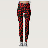 Rode stippen die u kiest voor achtergrondkleur leggings (Voorkant)