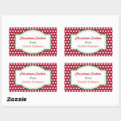 Rode Stippen kerstbakkerij Koekjeskoekjes Gift Lab Rechthoekige Sticker (Vel)