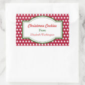 Rode Stippen kerstbakkerij Koekjeskoekjes Gift Lab Rechthoekige Sticker (Tas)