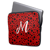 rode stippen laptop sleeve (Voorkant Links)