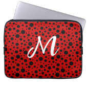 rode stippen laptop sleeve (Voorkant)