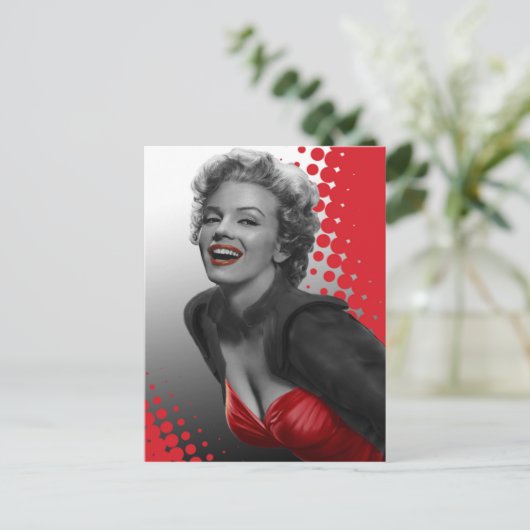 Rode Stippen Marilyn Briefkaart (Staand voorkant)