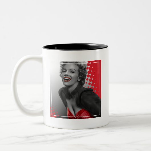 Rode Stippen Marilyn Tweekleurige Koffiemok (Links)