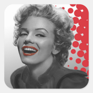 Rode Stippen Marilyn Vierkante Sticker