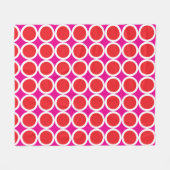 Rode stippen met witte randen op roze fleece deken (Voorkant (Horizontaal))