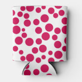 Rode stippen op een witte achtergrond blikjeskoeler (Voorkant)