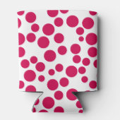 Rode stippen op een witte achtergrond blikjeskoeler (Achterkant)