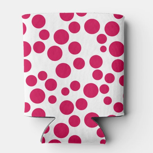 Rode stippen op een witte achtergrond blikjeskoeler (Achterkant)