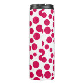 Rode stippen op een witte achtergrond thermosbeker (Achterkant)