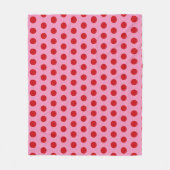 Rode Stippen op Roze Fleece Deken (Voorkant)