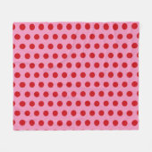 Rode Stippen op Roze Fleece Deken (Voorkant (Horizontaal))