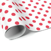 Rode stippen op wit (aangepaste kleur) cadeaupapier (Rol Hoek)