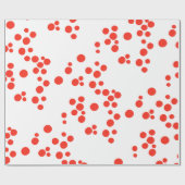 Rode Stippen op wit Cadeaupapier (Vlak)