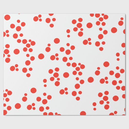 Rode Stippen op wit Cadeaupapier (Vlak)