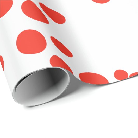 Rode Stippen op wit Cadeaupapier (Rol Hoek)