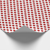 rode stippen op wit cadeaupapier (Hoek)