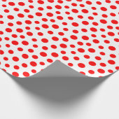 Rode Stippen op witpapier Cadeaupapier (Hoek)