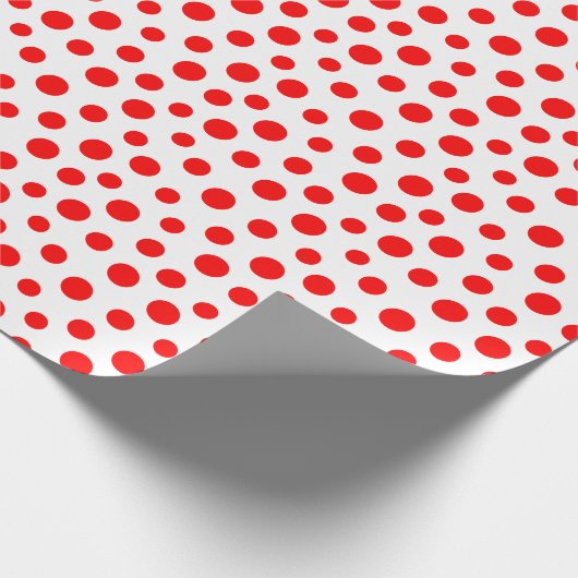 Rode Stippen op witpapier Cadeaupapier (Hoek)