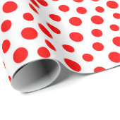 Rode Stippen op witpapier Cadeaupapier (Rol Hoek)