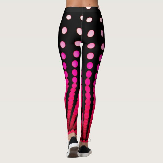 Rode stippen op zwart, Leggings (Achterkant)