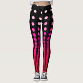 Rode stippen op zwart, Leggings (Voorkant)