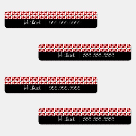 Rode Stippen School Klasse Naam Nummer Labels (Groep)