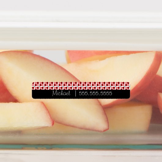 Rode Stippen School Klasse Naam Nummer Labels (Aangebracht)