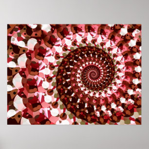 Rode Stippen Spiral Poster