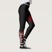 Rode stippenpatroon met Naam op ZWART of Uw Kol. Leggings (Rechts)