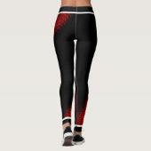 Rode stippenpatroon met Naam op ZWART of Uw Kol. Leggings (Achterkant)