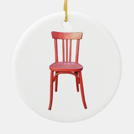 Rode Stoel Keramisch Ornament (Achterkant)