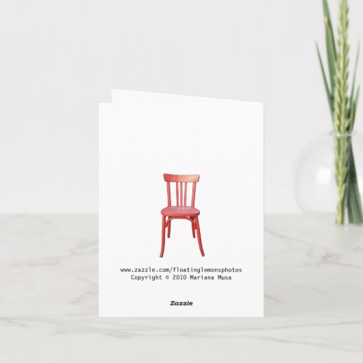 Rode Stoel Note Kaart (Achterkant)