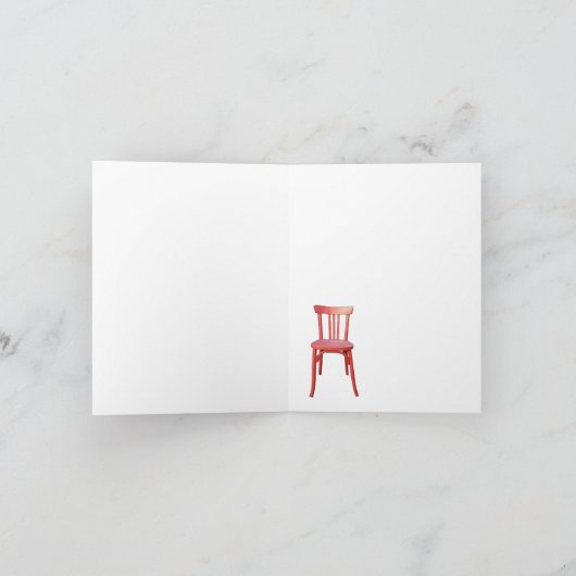 Rode Stoel Note Kaart (Binnen)