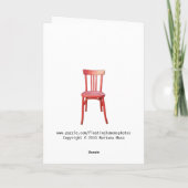 Rode stoel Verjaardag Kaart (Achterkant)