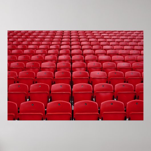 Rode stoelen in het stadion van het football poster (Voorkant)