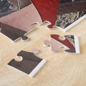 Rode stoelen op zandstrand legpuzzel (Zijkant)
