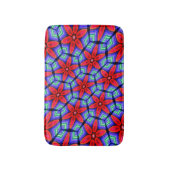 Rode Stoffen Bloemen Patroon Badmat (Voorkant Verticaal)